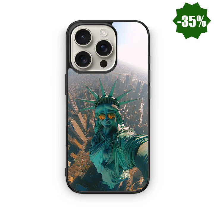 Тhe statue of liberty with glasses